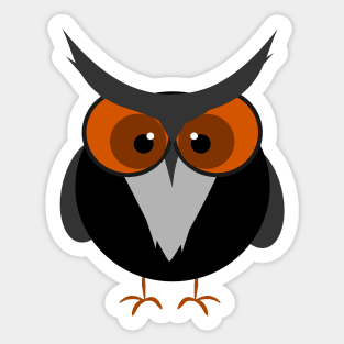 Frowning funny owl Sticker